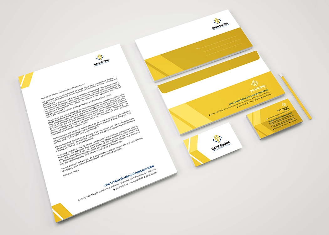 BẠCH DƯƠNG CONSTRUCTION - Thiết kế logo và nhận diện thương hiệu công ty xây dựng Bạch Dương